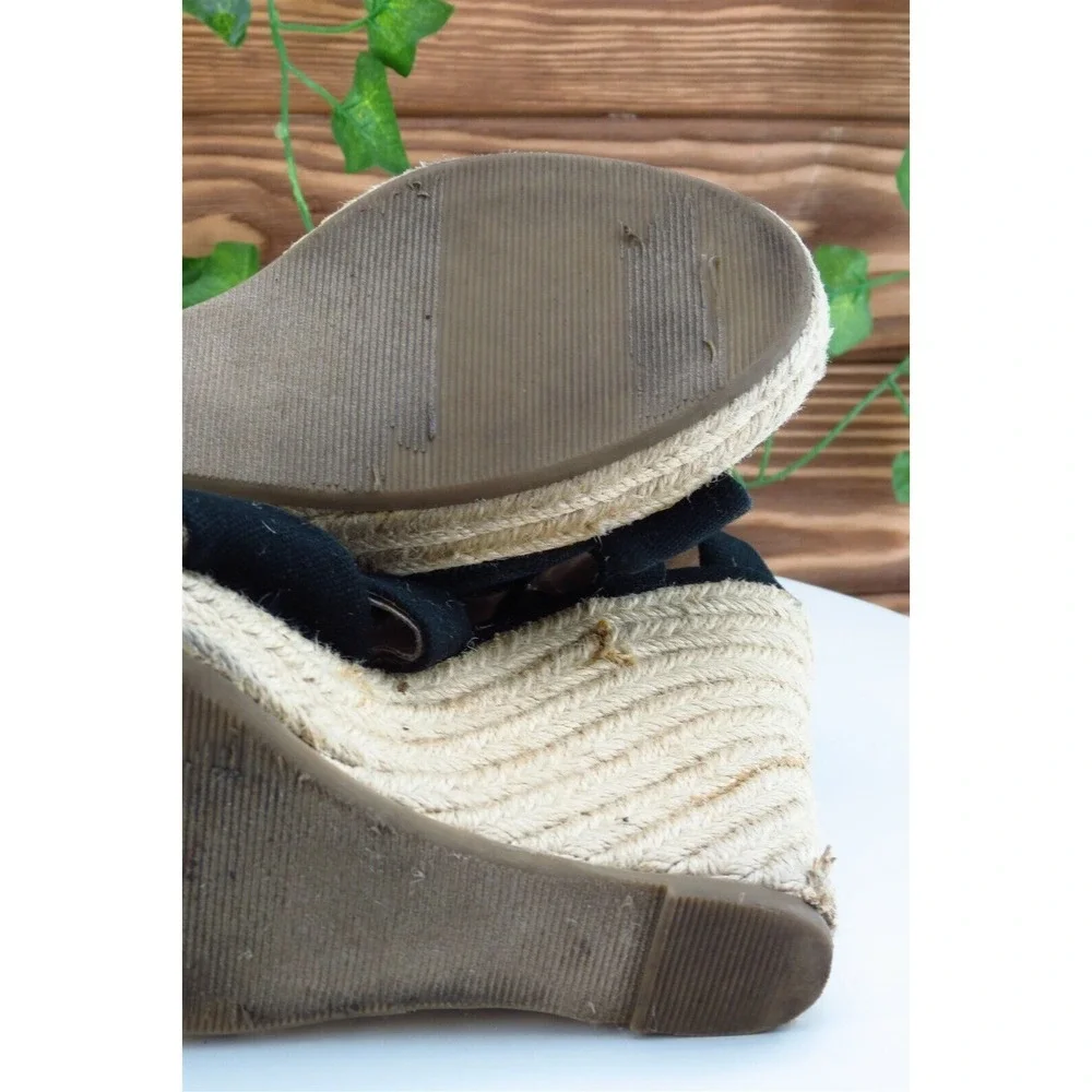 Banana Republic Sz 8.5 M Black Strappy‎ Fabric Women Sandals